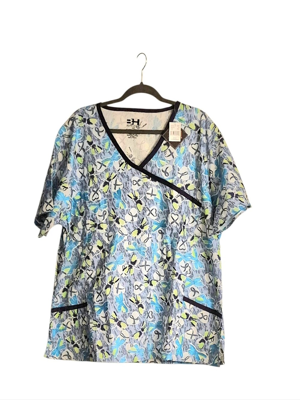 BH Beverly Hills Women's V-Neck Scrub Scrub Top Size 4XL